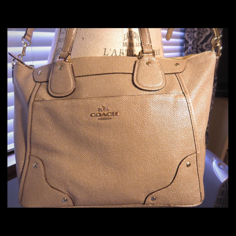 Crossbody purse Coach sparks sand and gold